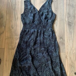 Navy Floral Midi Dress Size 5